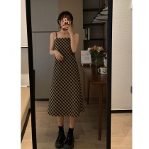 Xiaoyou MONA changed its name to ms sweet end temperament and thin suit with a small casual plaid suspender dress
