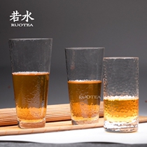 Ruoshui Japanese warring States Crystal Cup round hammer flower tea cup cracked glass cup kung fu tea set