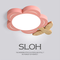 Nordic childrens room lamp princess girl cartoon creative pink flower ceiling lamp room personality ins Wind lamp