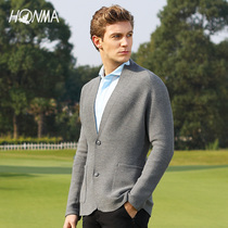 HONMA mens golf knitwear autumn new golf ball mens Cotton solid color knitted coat