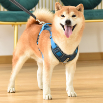 Explosion-proof red dog leash vest-type medium-sized large dog Shiba Inu puppies adjustable chest strap dog walking rope