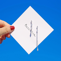 925 sterling silver drop earrings female Korean temperament personality simple hypoallergenic Joker cold wind earrings