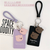 Door card set Certificate student cute meal card keychain campus protective cover bus card ins Wind access control