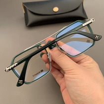 Retro double beam anti-radiation anti-blue glasses myopia male trend flat light eye protection frame female no degree day series