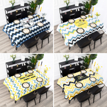 Modern simple Nordic restaurant tablecloth waterproof cotton linen tea table cloth round table square table cover cloth anti-hot tablecloth