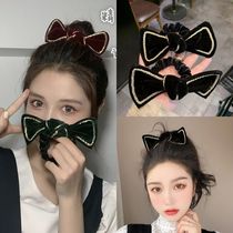 Golden velvet black butterfly hair hair hoop hair hair hair hair hair lap girl horse tail head rope hair decoration headdress