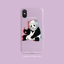 Purple Skr Panda Iphone Xs Max Xr Mobile Phone Shell Apple 6s 7 8 Plus Glossy Surface Softshell Female Tide