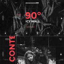 (90 °) stands a cold wall fashion high-end atmospheric brand European and American PPT template advanced black