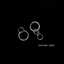 European and American hip-hop harbour wind minimalist geometric circle ear nail without ear clip male and female original juku bundy lovers earrings