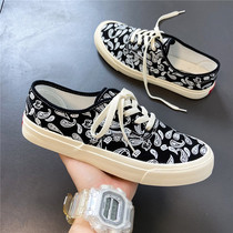 Summer Low Bunch of Breathable Sail Cloth Shoes Male Korean version Trend Student Lovers Board Shoes 100 Lap Cashew Flowers Mens Shoes