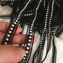 1 yard price black stage costume diy shiny diamond stitching seam hollow doll lace accessories decoration