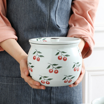 Pig Oil Tank Ceramic without hole High temperature resistant kitchen Home Large capacity Tank Sealed Container With Lid Large Jar