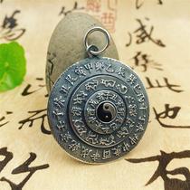 Rotatable twelve zodiac signs constellations heavenly stems earthly branches gossip sterling silver pendant waist brand safety pendant car hanging jewelry