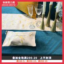  Cotton thief pure pigment color green velvet modern tablecloth gray thickened simple restaurant fabric coffee table cloth
