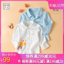 Goodbaby good boy children clothes autumn children blouses open flap pockets long sleeves pure cotton flap male and female shirt