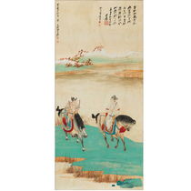 Art Derivatives] Zhang Daqian < Tang Peoples Hunting Chart > Replica Handmade Tofilm Xuan Paper Copy Hanging Paintings