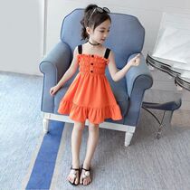 Girl dress summer 2021 new childrens suspender skirt little girl foreign style strap princess dress