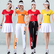 2021 summer new solid color slim body version non-fading square dance ghost step dance New Sports Leisure set