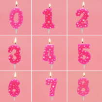 Childrens digital birthday candles one year Hundred Days party layout creative flame birthday cake decoration anniversary