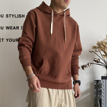 Autumn new hooded clothes men loose trend solid color wild hand pullover Japanese coat national tide cotton clothes men