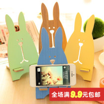 Rabbit mobile phone holder student cute cartoon prison rabbit desktop wooden mobile phone holder mobile phone holder