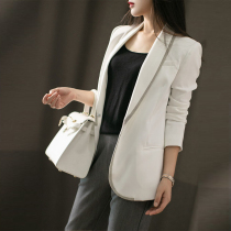 Small suit 2021 spring and Autumn heavy industry chain decoration British style slim casual long blazer female thin section