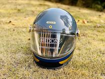 Spot Harley Indian rider Carbon fiber light retro full armor helmet HEDON Cement grey VESPA with iron armor