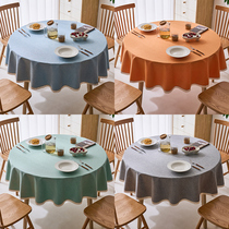 Sun-series cotton linen round table cloth waterproof and oil-proof and anti-scalding for home light extravagant and large round table-table cloth table cloth