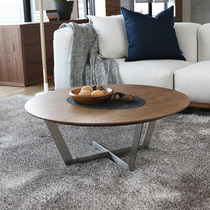 Nordic Elm round coffee table American solid wood living room coffee table sofa few creative designer small apartment furniture