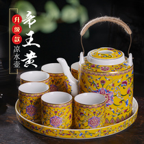 Jingdezhen ceramic teapot cool kettle household lifting beam teapot tea set home living room cold kettle set