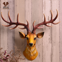 wanlang deer head wall hanging wall decoration pendant European creative American retro wall decoration Living room background wall decoration