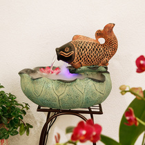 Flowing Water Fountain Opening Gift for sale Swaying Pieces Wind Waterscape Furnishing Fish Tank Creative Atomization Humidifiers have fish year after year