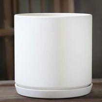 Flower pot Ceramic White simple matt black with tray Nordic creative personality Green Rose green plant large small flower pot