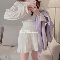 Korea Sweetheart Girl Chibi Maruko 2 Early Spring Womens Pure Desire Elastic Pleated High Waist Skirt