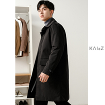Down jacket mens mid-length 2021 winter new loose trend lapel casual mens duck down winter thin coat