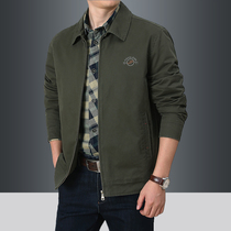 2021 new jacket mens autumn casual cotton top mens middle and young tooling thin lapel mens jacket
