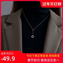 Necklace with dress choker female simple temperament pure silver Net red wild ins niche ins niche design sense temperament
