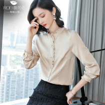 Heavy silk shirt womens summer 2021 spring new high-end temperament top long-sleeved mulberry silk womens shirt