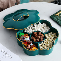 Living room coffee table melon seeds household ornaments European style split candy dried fruit plate creative with lid modern set