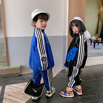 Monee Gtyel childrens clothing spring and autumn new foreign style suit childrens cotton clothing baby sports and leisure two-piece set