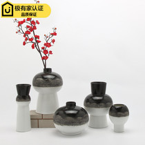 New Chinese retro simple ceramic jar vase flower decoration model room porch wine cabinet Bo ancient frame soft decoration