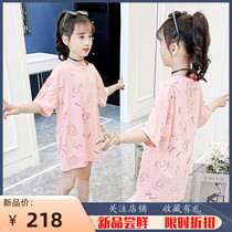 Girl short sleeve T-shirt 2022 Summer new loose Fashion Ocean Korean version pure cotton half sleeve Childrens tennis red blouse