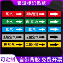 Compressed fire air pipeline media flow direction Mark arrow sign label pipe logo flow cut head sign pipe logo pipe logo sticker color ring tape pipe logo OEM