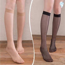 Stockings womens anti-hook silk summer ultra-thin half-cut black flesh color spring and autumn medium and long half-tube calf socks children