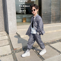 Childrens suit Boys autumn suit new 2021 childrens clothing boys foreign style in the big boy handsome spring and autumn tide