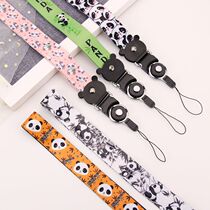 Color mobile phone lanyard cartoon neck creative anti-lost rope cute cartoon panda universal detachable ring buckle