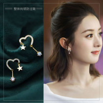 (Lili silver ornaments)love earrings female sterling silver hypoallergenic sleep without picking simple and wild 2021 popular earrings