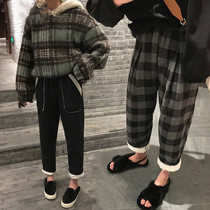 Pregnant women pants winter thickening plus velvet wear fashion autumn and winter pregnant womens winter clothing leggings wide leg pants wide leg pants