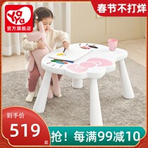 South Korea Hello Kitty children's table and chair combination yaya baby learn to draw eat table and chair plastic