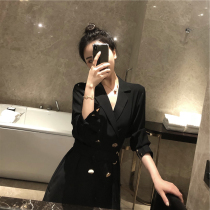 SANDRO Moscoloni heart small black skirt Hepburn style slim suit dress waist slimming temperament